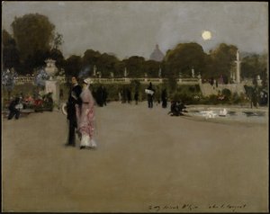 Luxemburgse tuinen bij schemering, 1879 door John Singer Sargent